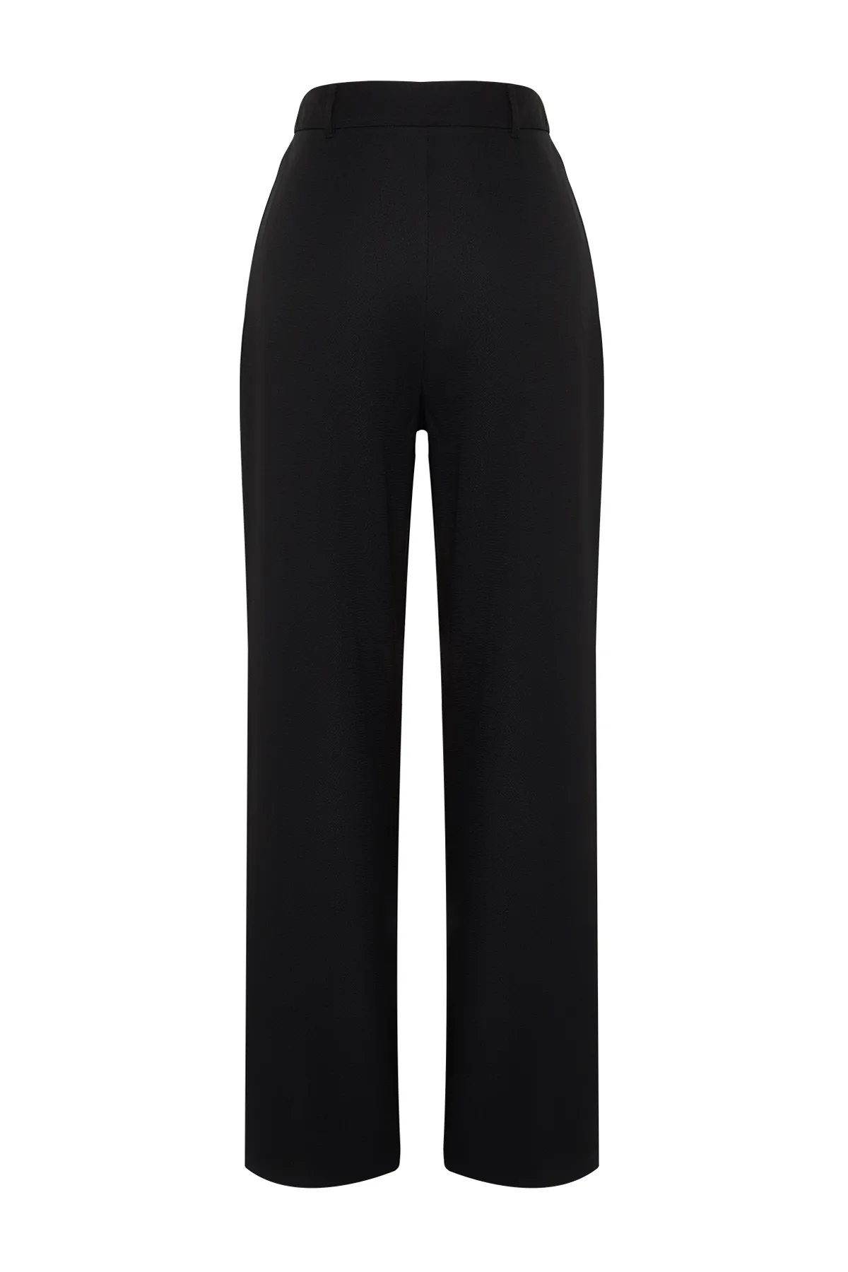 Trendyol Collection  Schwarze Hose mit weitem Bein/weitem Bein aus Webstoff TWOSS24PL00084