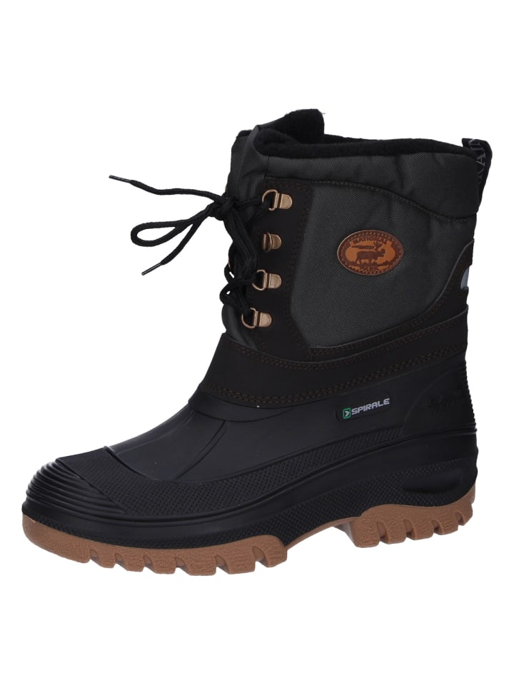 Spirale Winterstiefel Pilgrim gefüttert in schwarz/braun/oliv günstig kaufen