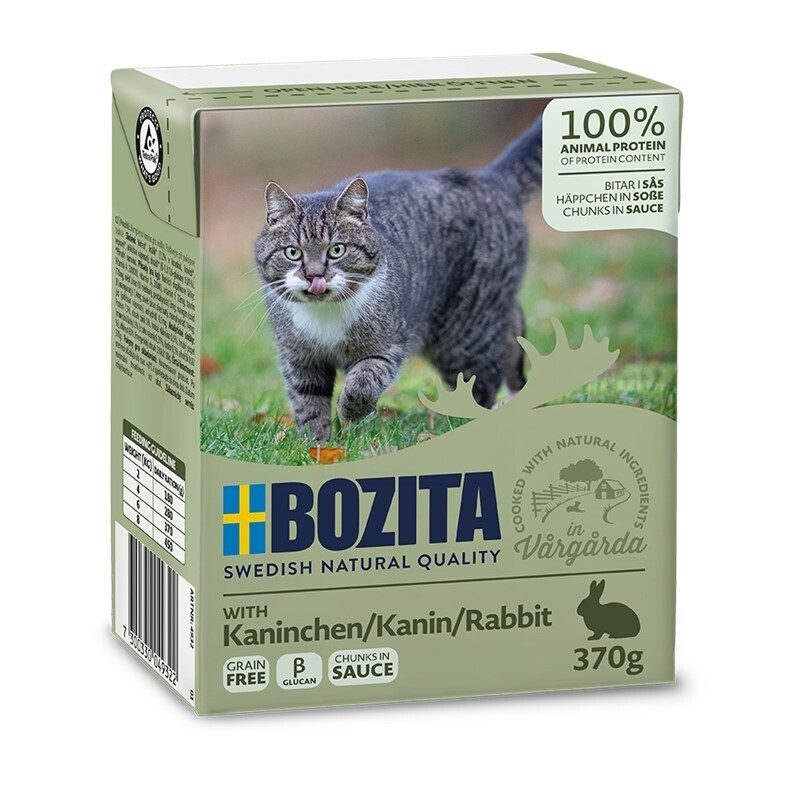 BOZITA Nassfutter BOZITA Häppchen in Soße 6x370g Kaninchen