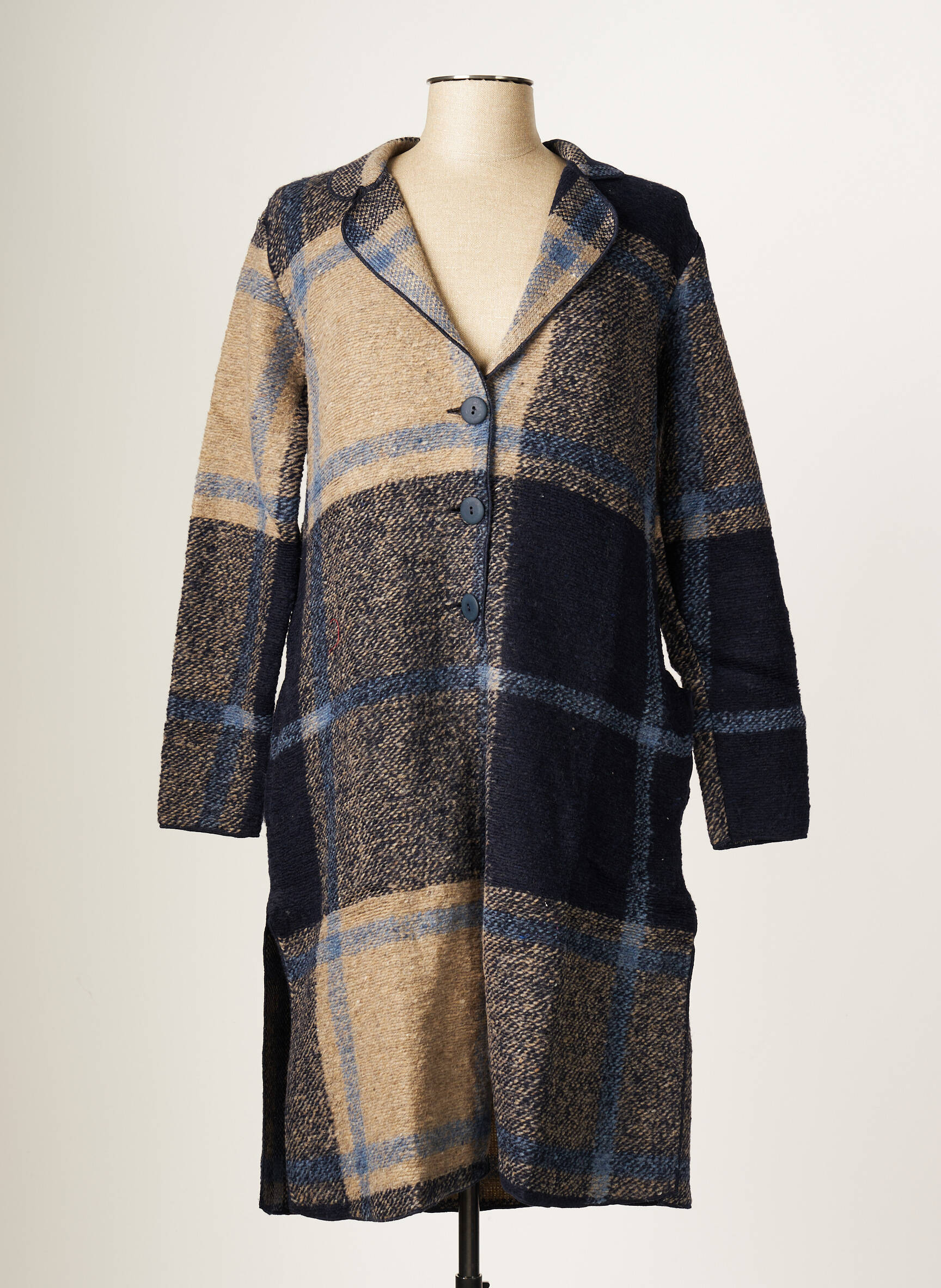 Blanc Boheme Manteaux Longs Femme couleur bleu