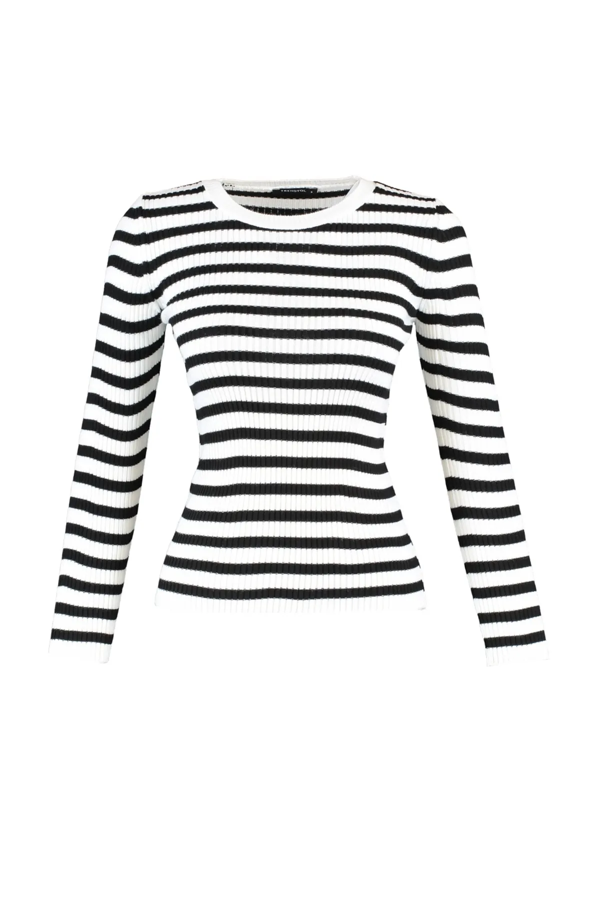 Trendyol Collection  Ecrufarbener Basic-Strickpullover mit Streifen TWOAW21KZ0942