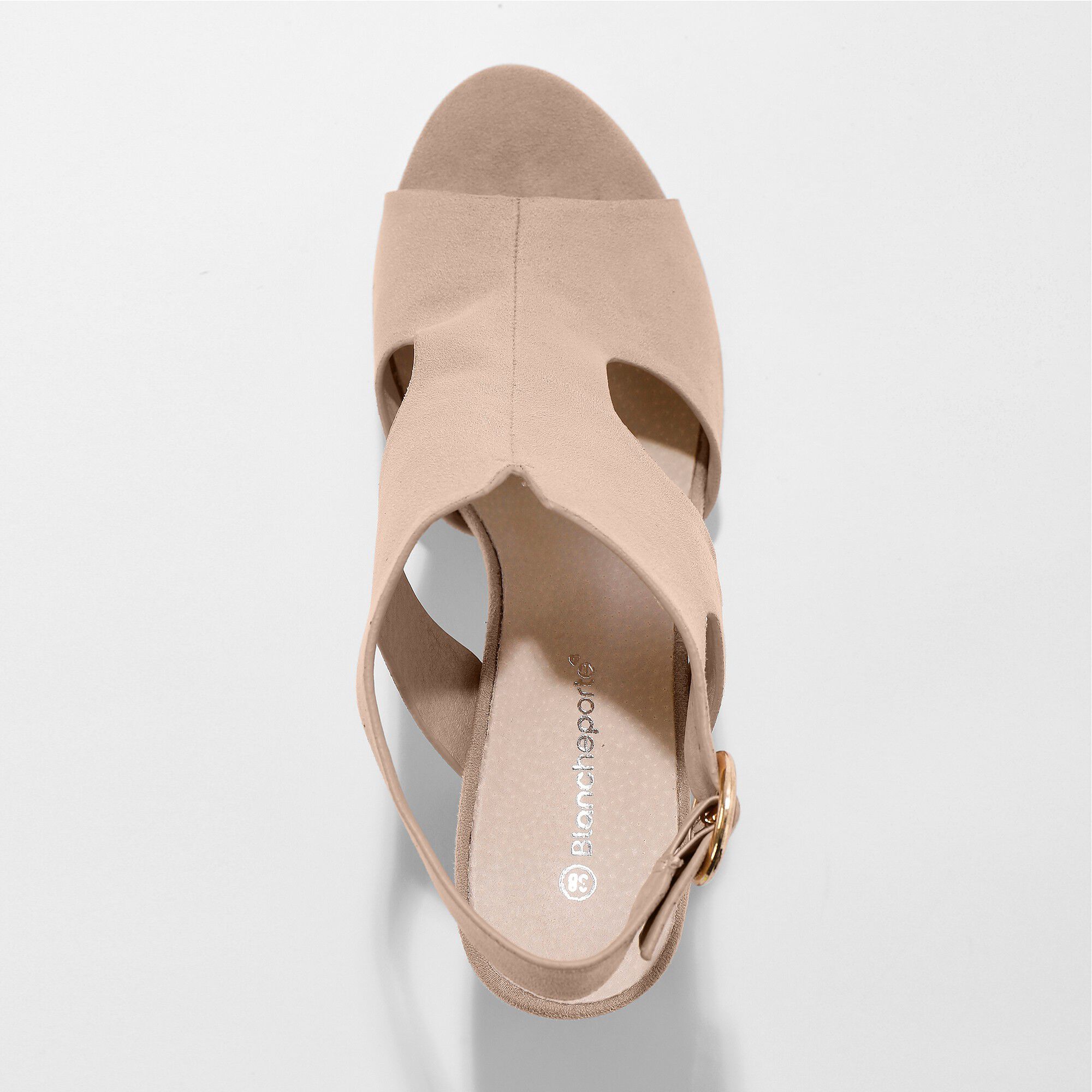Sandales enveloppantes à talon bois