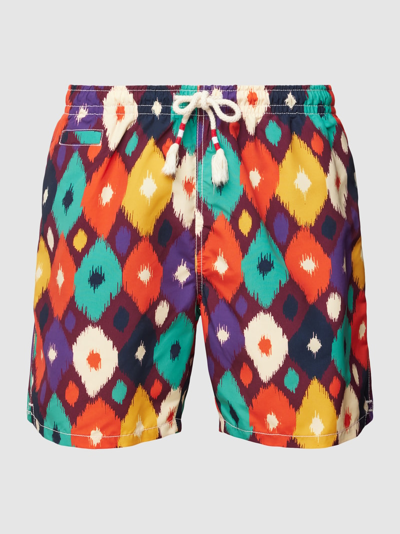 Badehose mit Allover-Muster Modell 'CAPRESE' in orange