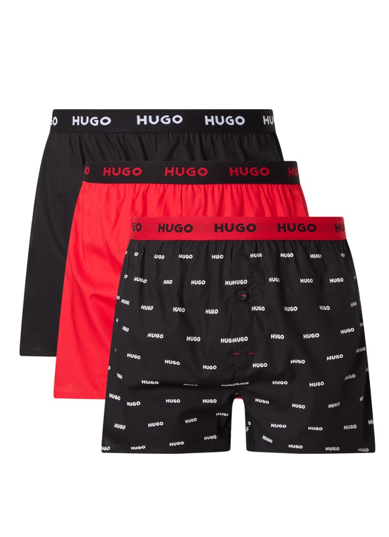 Lot de 3 boxers HUGO BOSS avec ceinture logotée