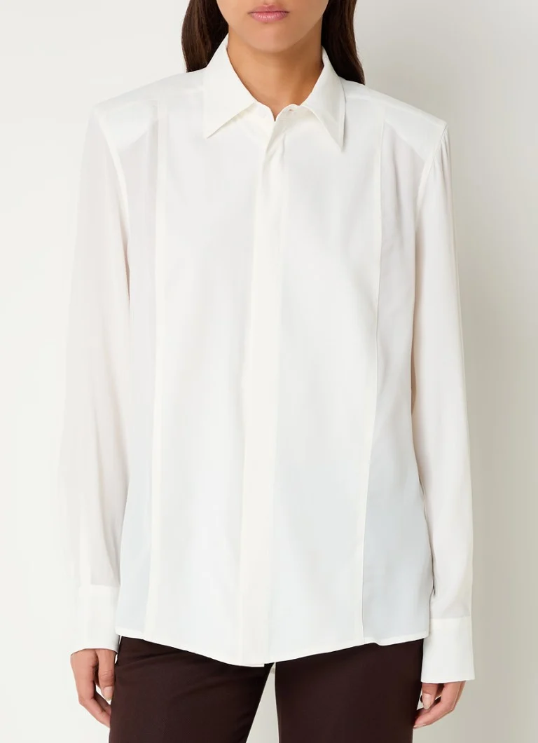 Bluza Frankie Shop Sophie od mješavine svile s jastučićima za ramena