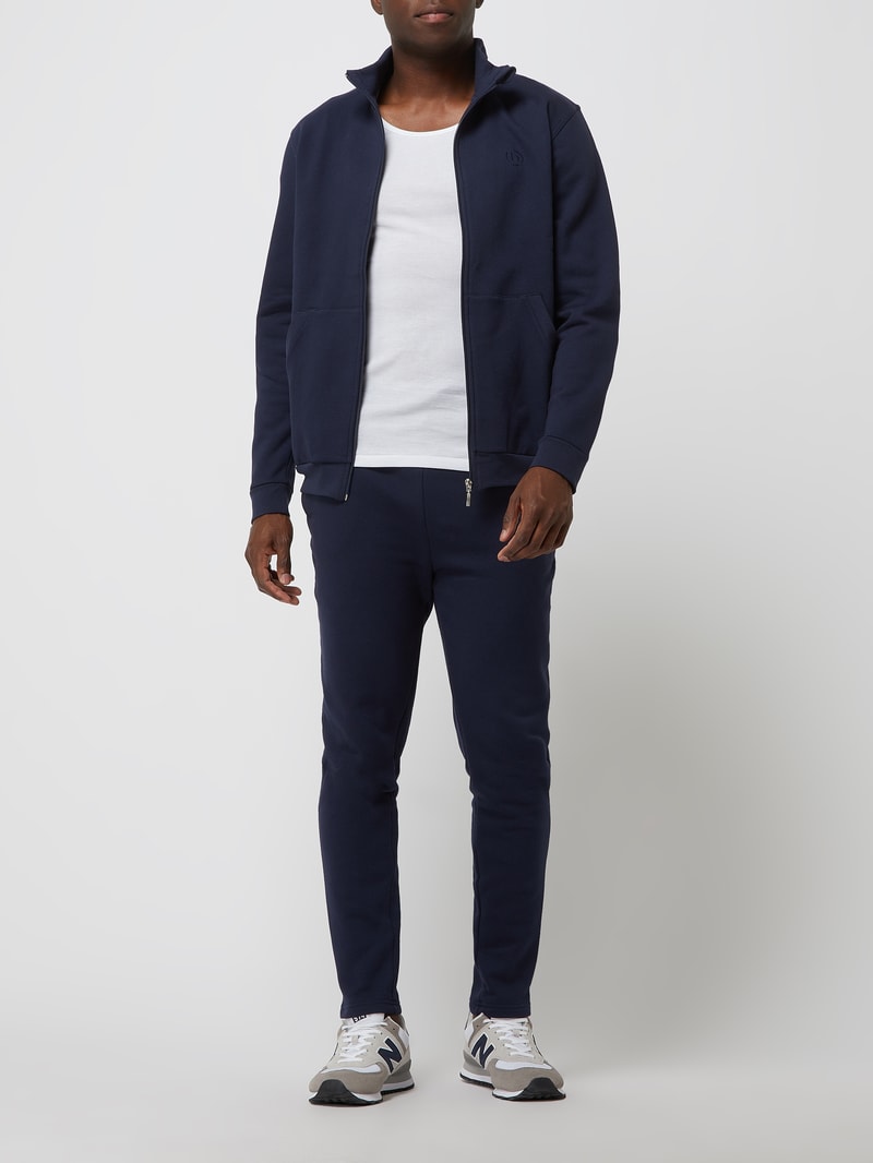 Sweatjacke und Lounge-Hose im Set in dunkelblau
