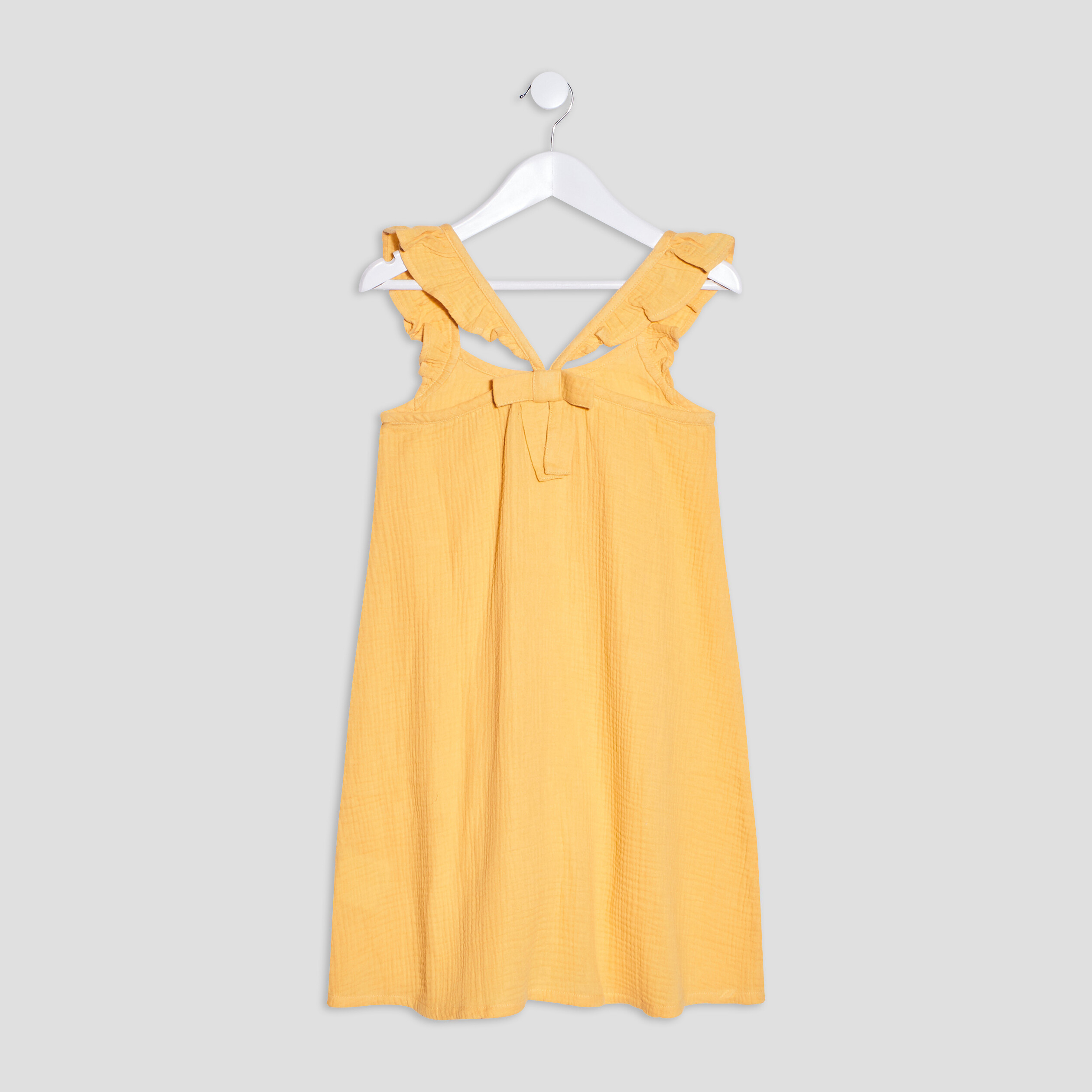 Robe évasée à bretelles jaune moutarde fille | La Halle