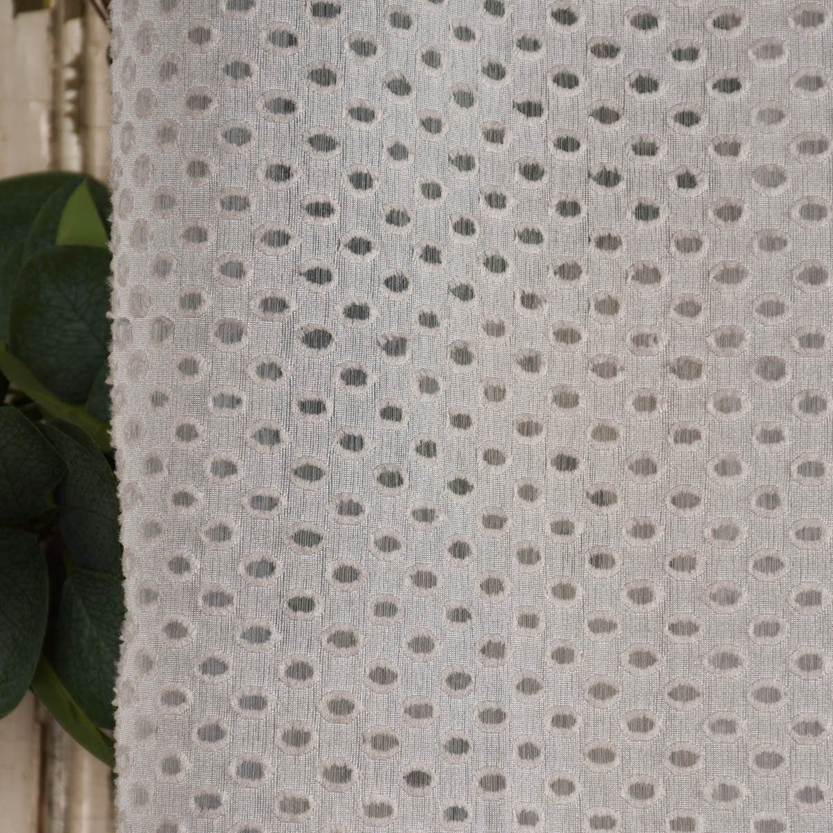 Meterware Rasch Textil Stores Punti Scherli Punkte hellgrau 300cm, stark perforiert, Kunstfaser, überbreit