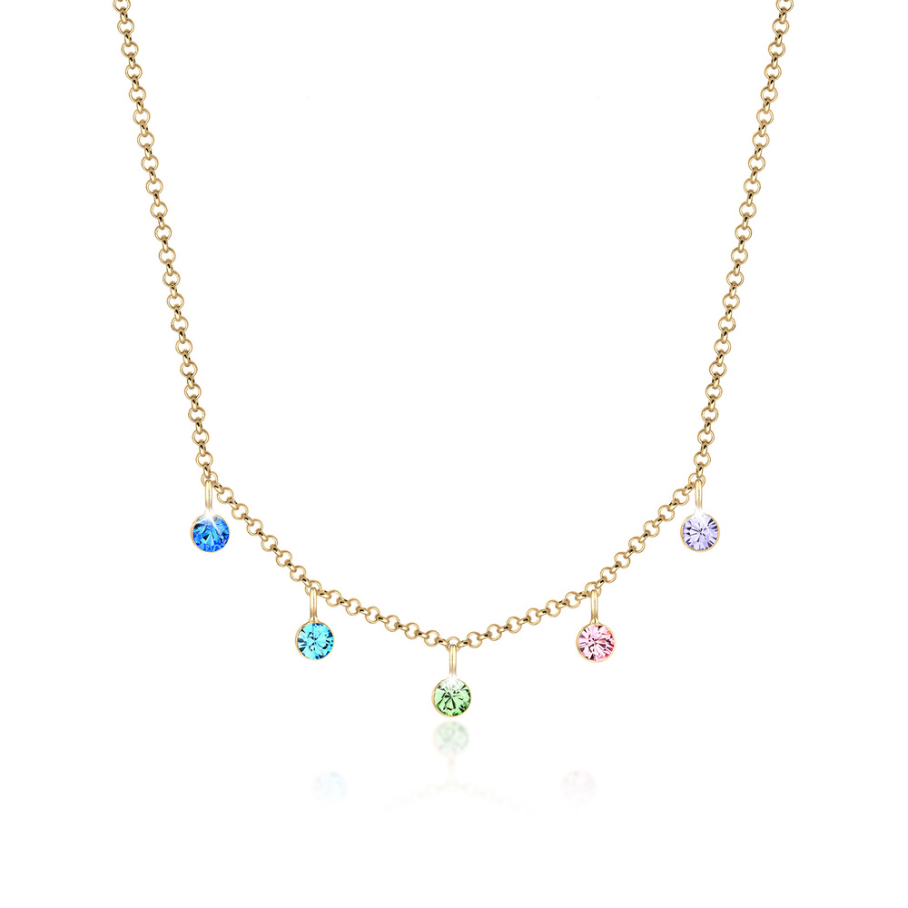 Elli Elli Collier Bunt Regenbogen Kristalle 925er Silber collier