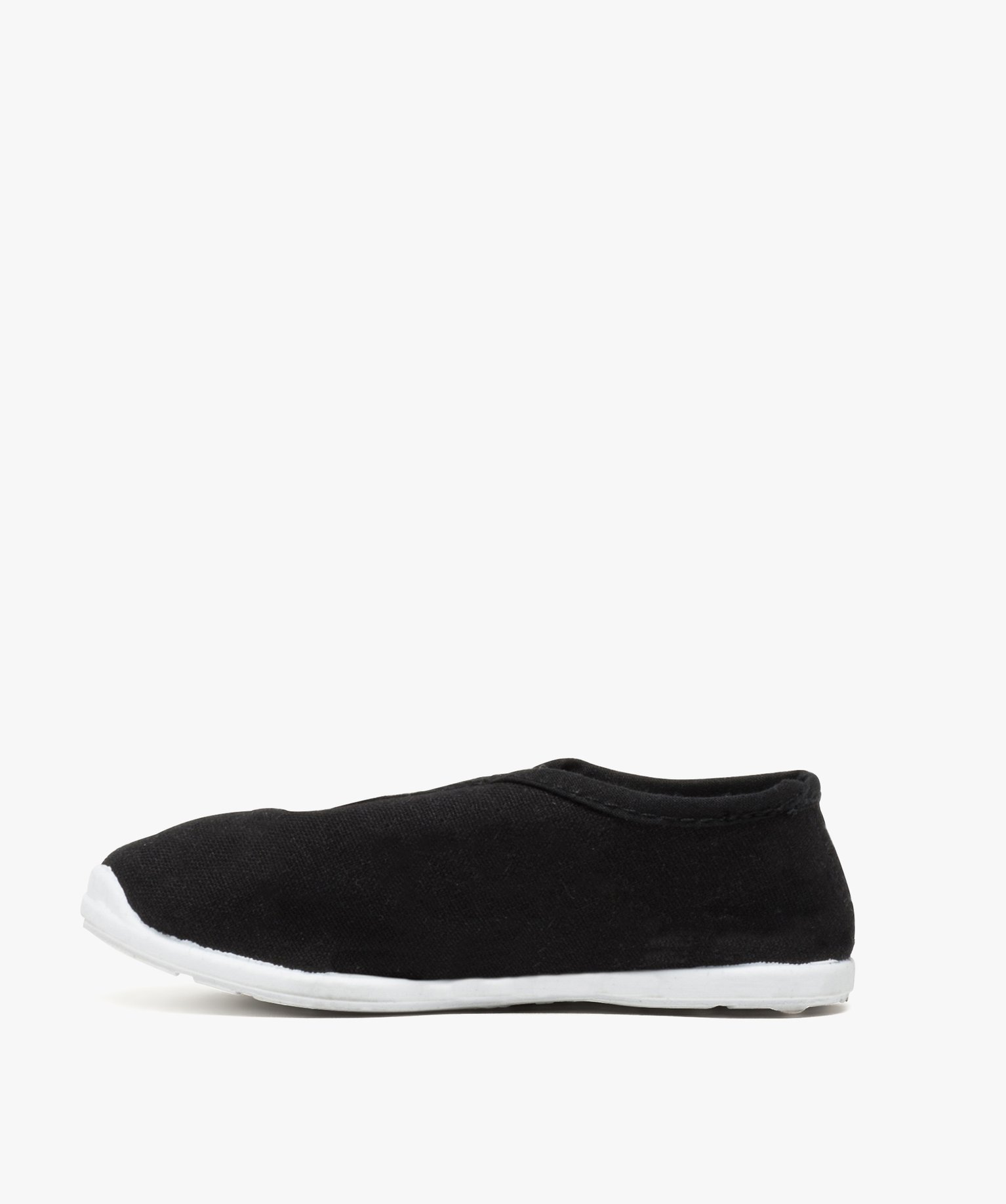 Chaussons rythmiques en toile unis avec élastique noir | GEMO