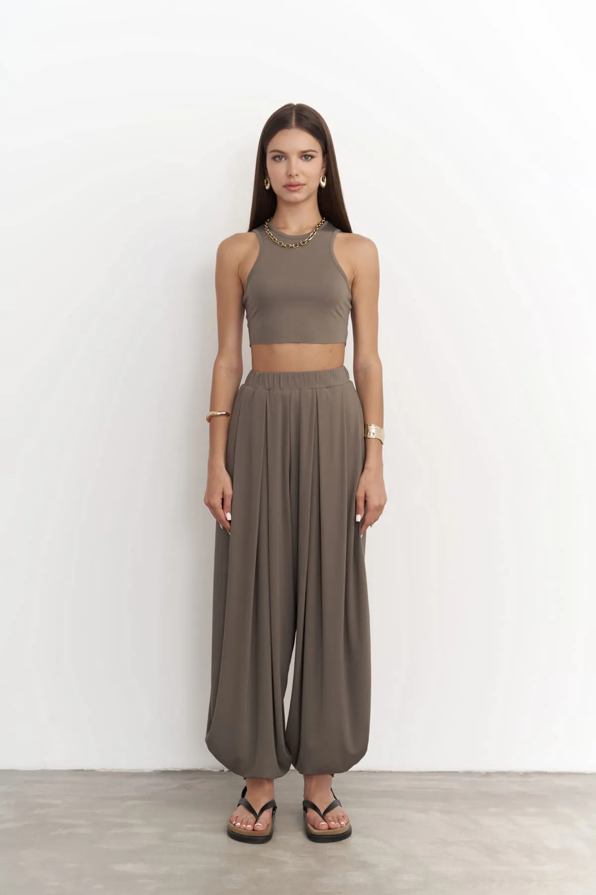 MAİ COLLECTİON  Casey – Set aus verkürzter Khakihose