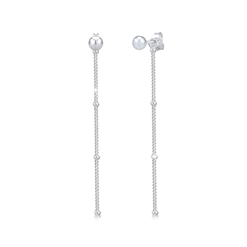 Elli Elli Boucles d'Oreilles Chaîne Minimale Basic Boucles d'Oreilles Femme - (925/100 Boucles d'oreilles