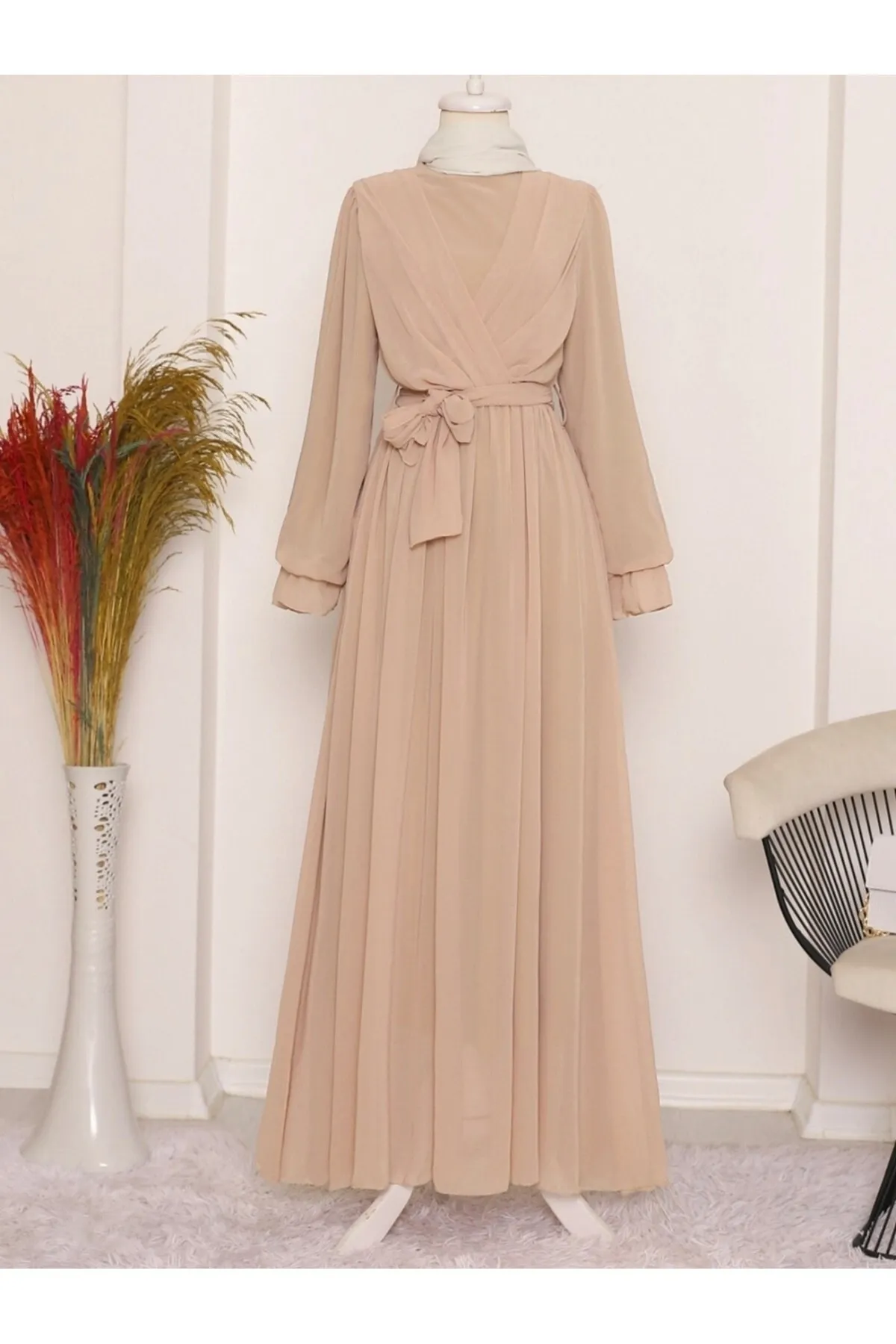 Modamorfo  Vorne drapiertes Chiffonkleid