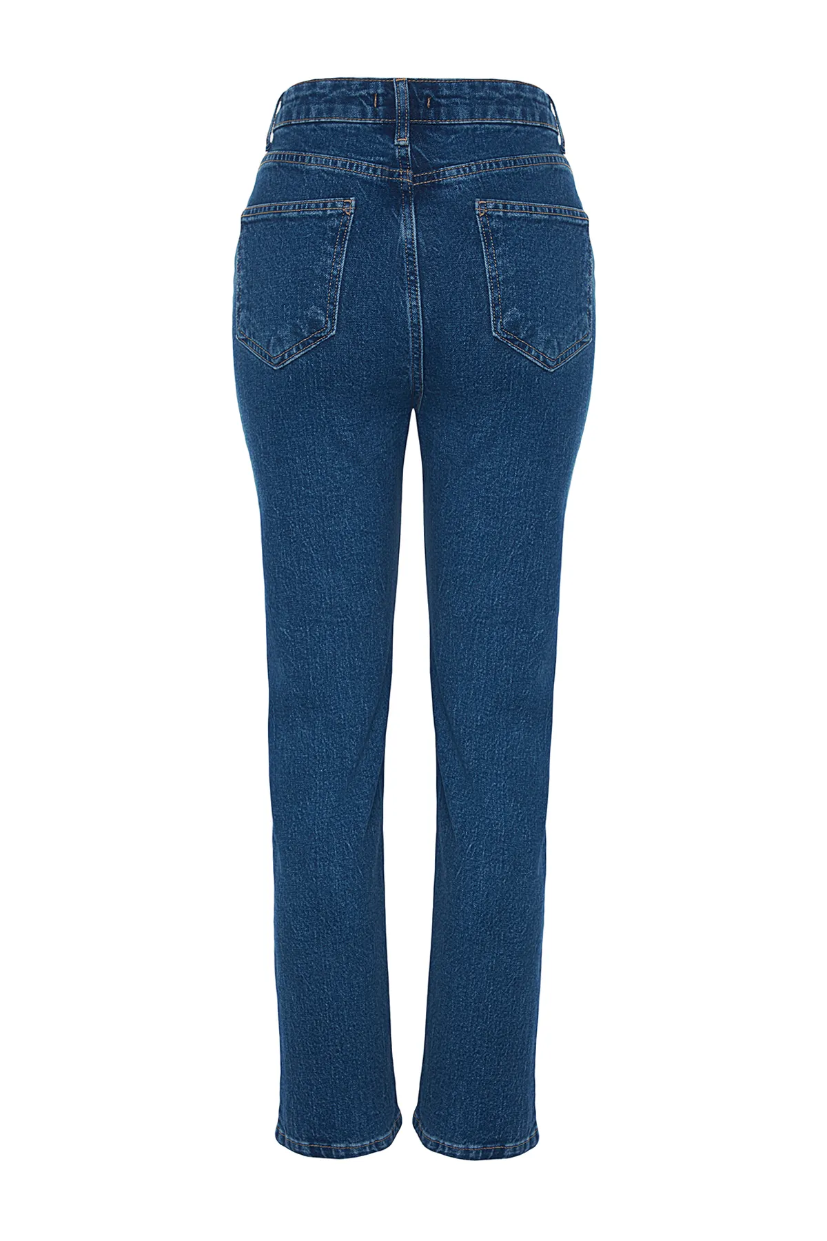 Trendyol Collection  Dunkelblaue High Waist Comfort Straight Jeans TWOAW24JE00097