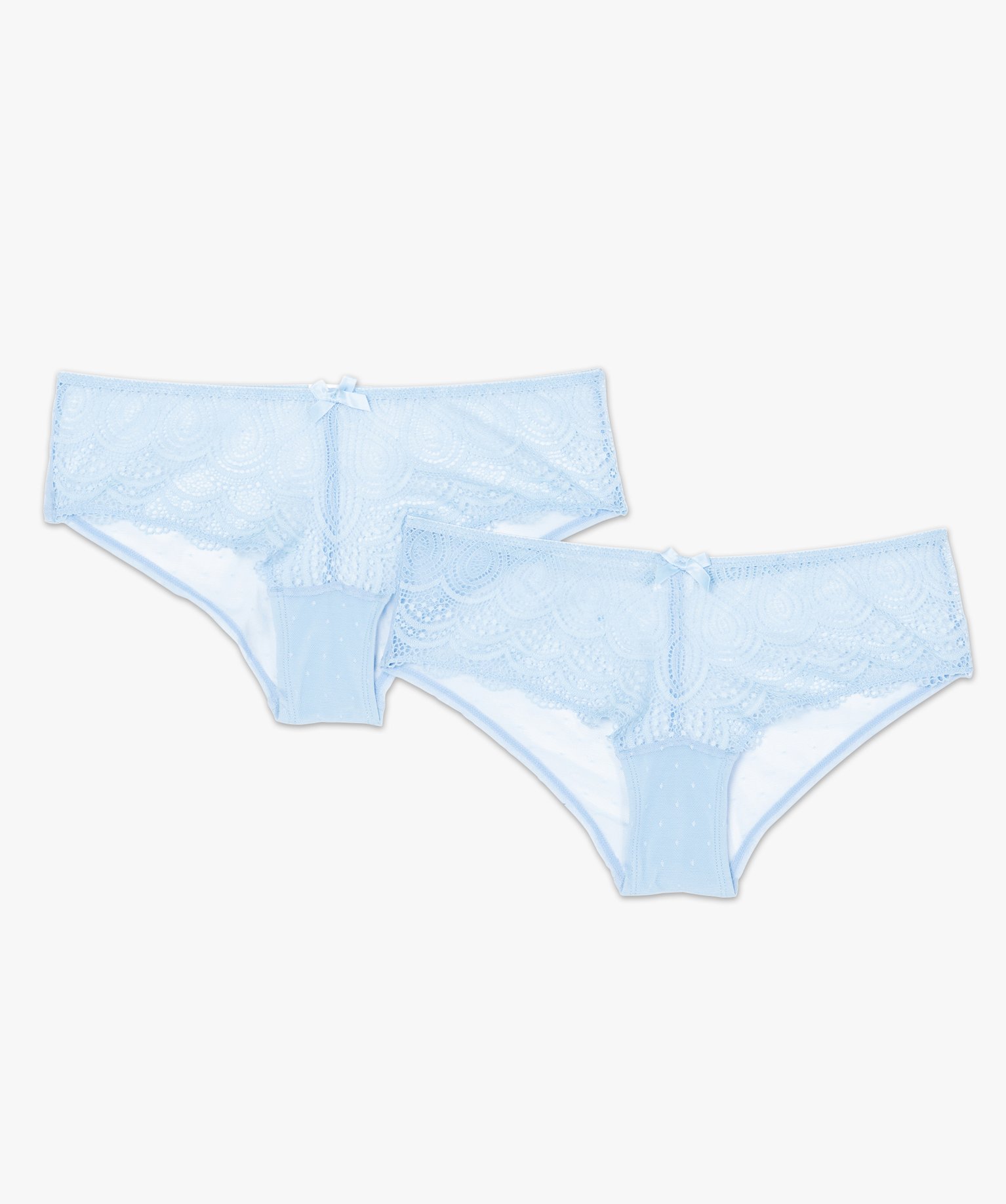 Shorty en dentelle et tulle femme (lot de 2) bleu | GEMO