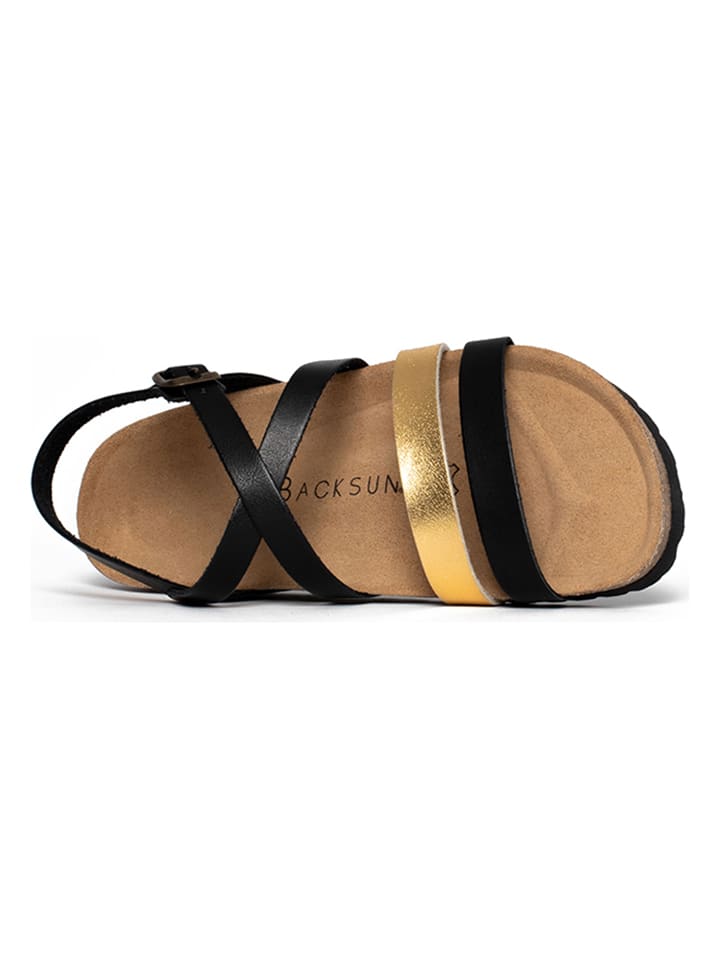 BACKSUN Sandalen in Schwarz/ Gold günstig kaufen