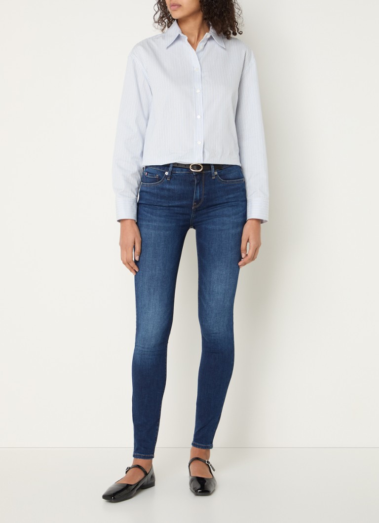 Tommy Hilfiger  Como mid waist skinny jeans met donkere wassing