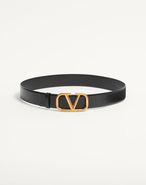Cinto Signature VLogo em pele de bezerro 40 mm