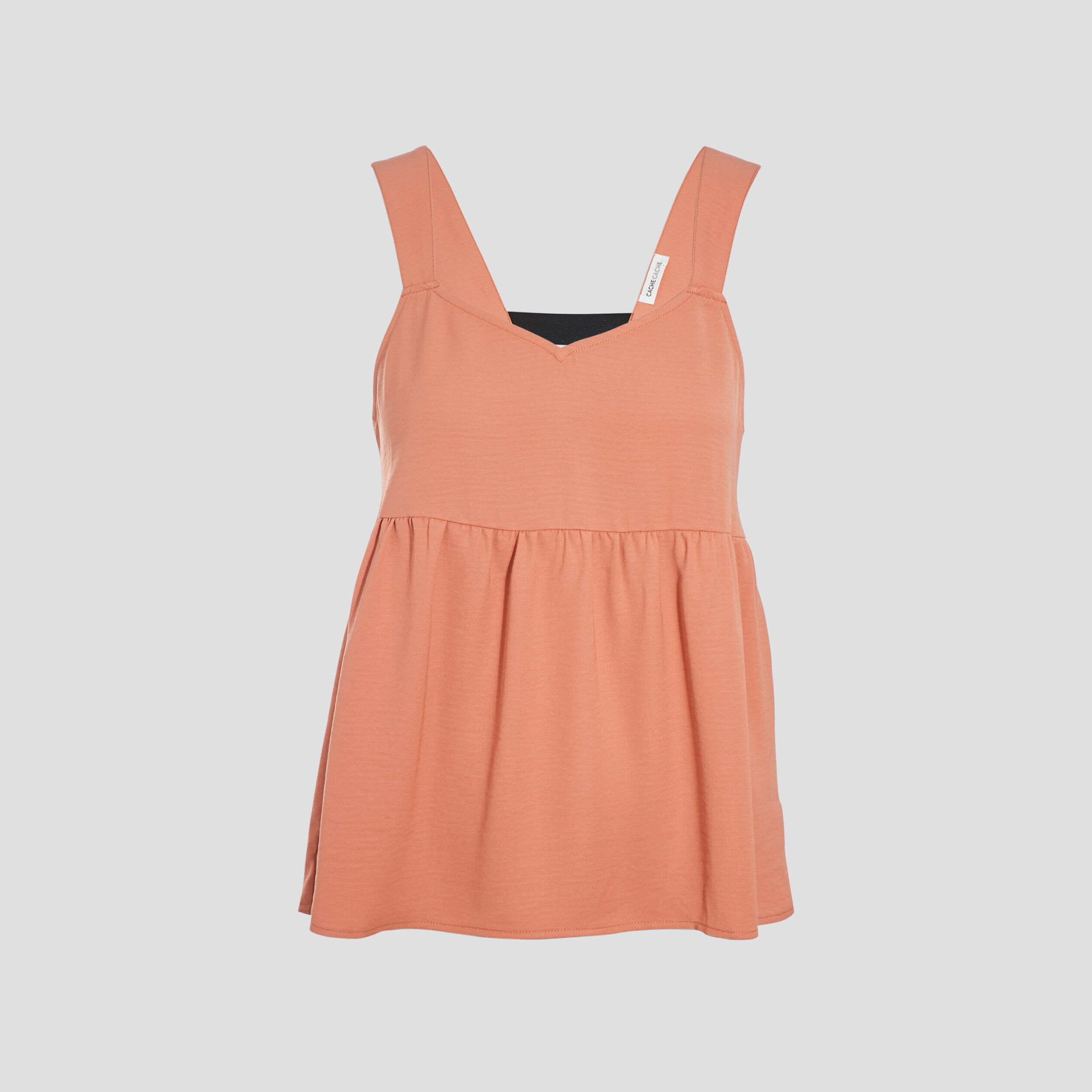 Blouse bretelles larges terracotta femme | Cache Cache