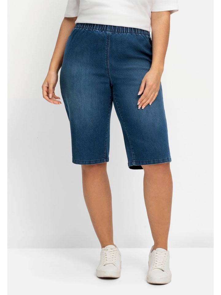 sheego Jeans-Bermudas in blue Denim dark blue Denim günstig kaufen