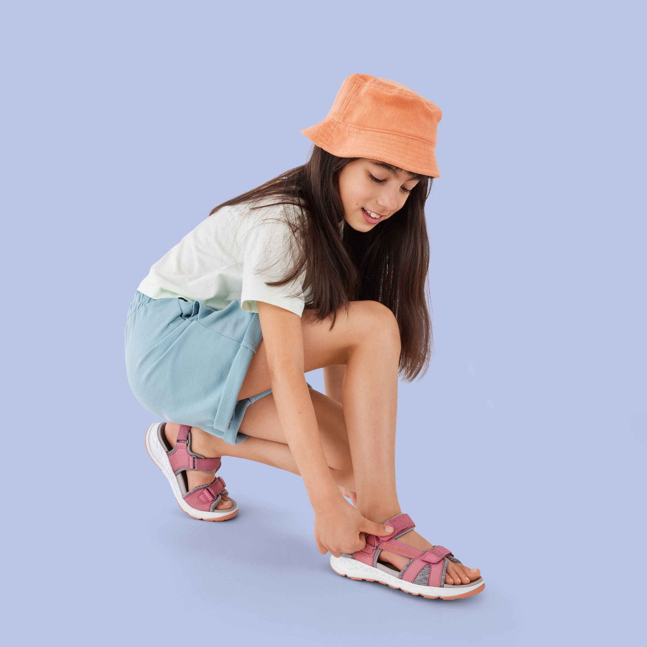 CRISS CROSS - Pink/Orange Sandale mit Klettverschluss