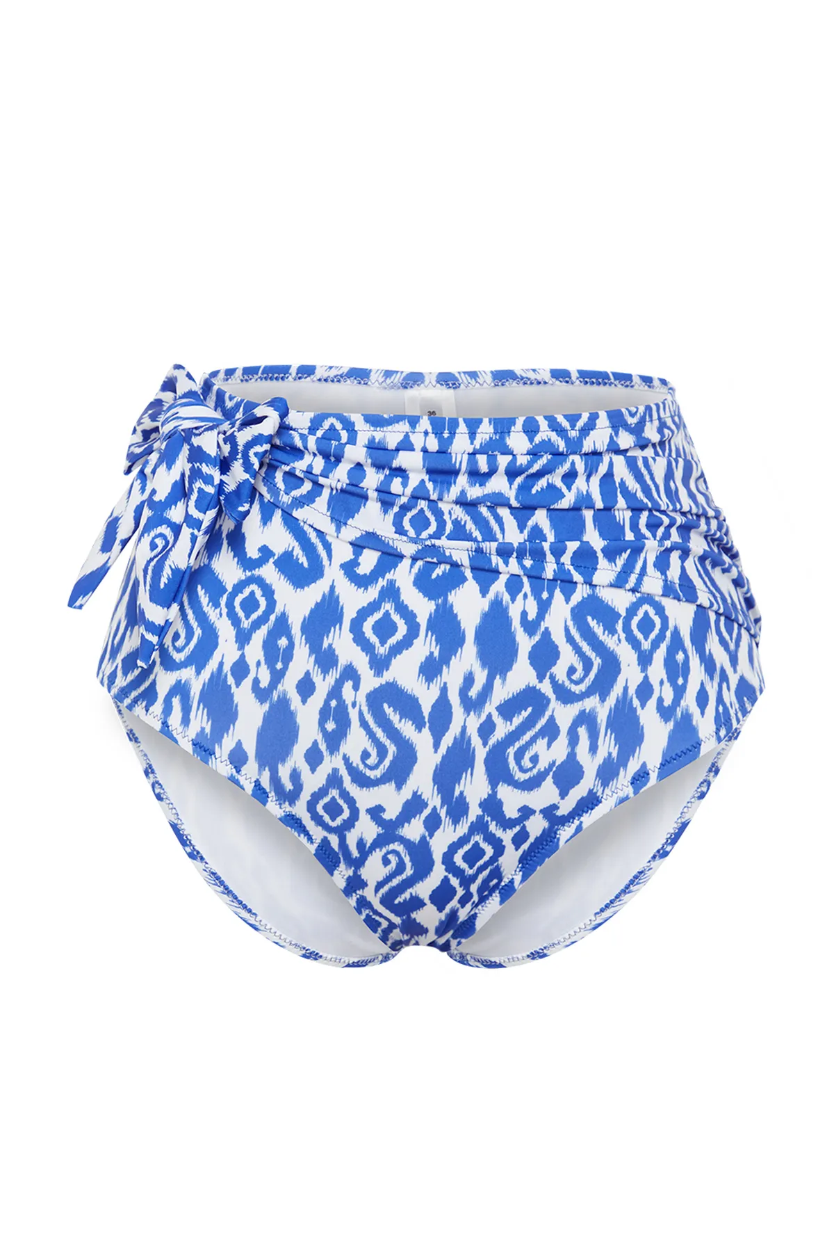 Trendyol Collection  Ethnisch gemusterte Hipster-Bikinihose mit Gürtel und hohem Bund TBESS24BA00133