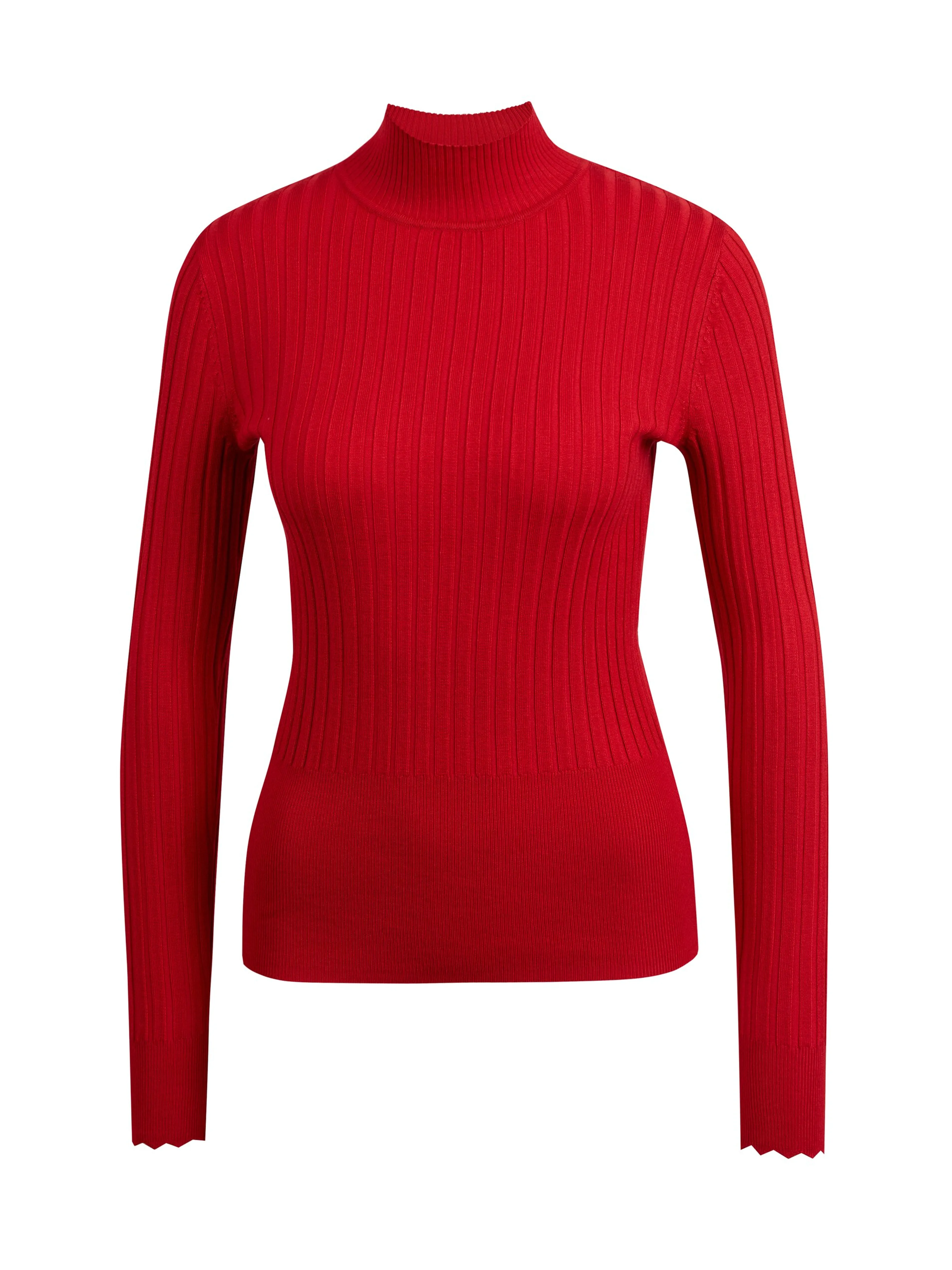 Roter Damen-Rippenpullover ORSAY
