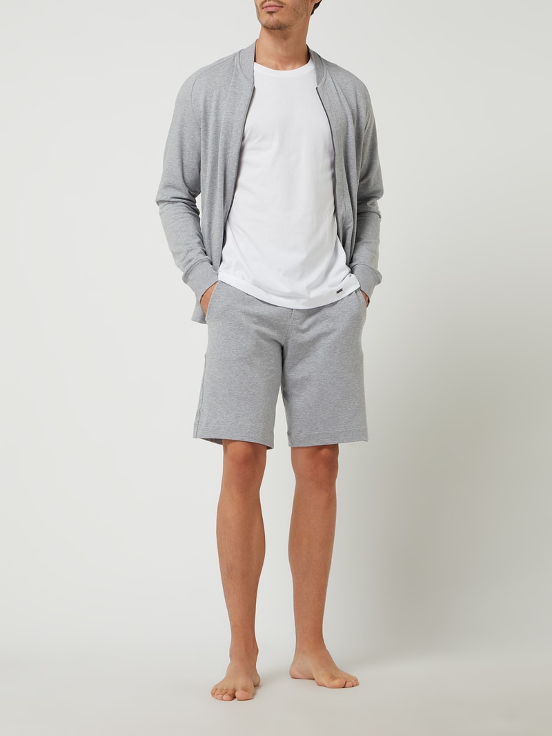 Sweatshorts mit Stretch-Anteil in mittelgrau meliert