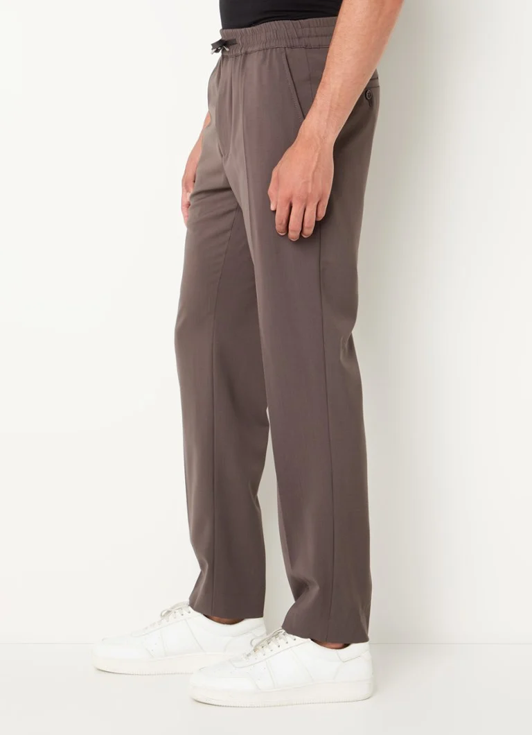 Sandro slim-fit trousers in wool blend with drawstring