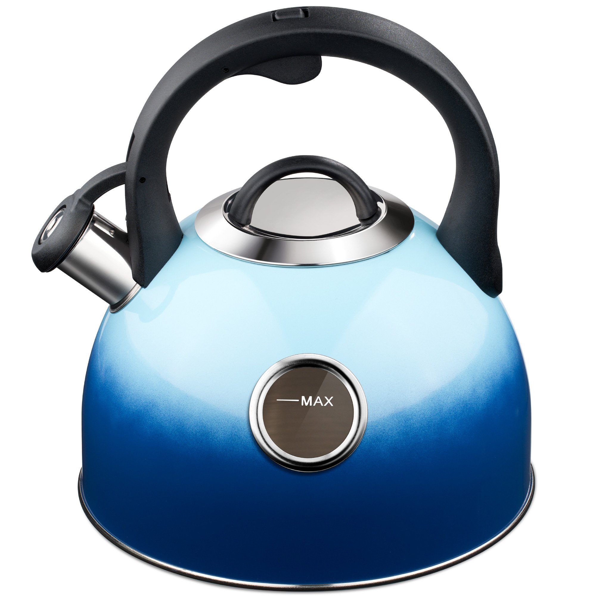 Navaris Wasserkessel Retro Teekessel 3l Flötenkessel Wasserkessel für alle Herdarten