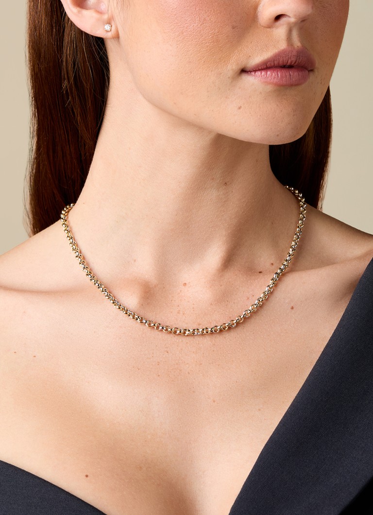 Diamond Point Gold link necklace Timeless Treasures 45 cm