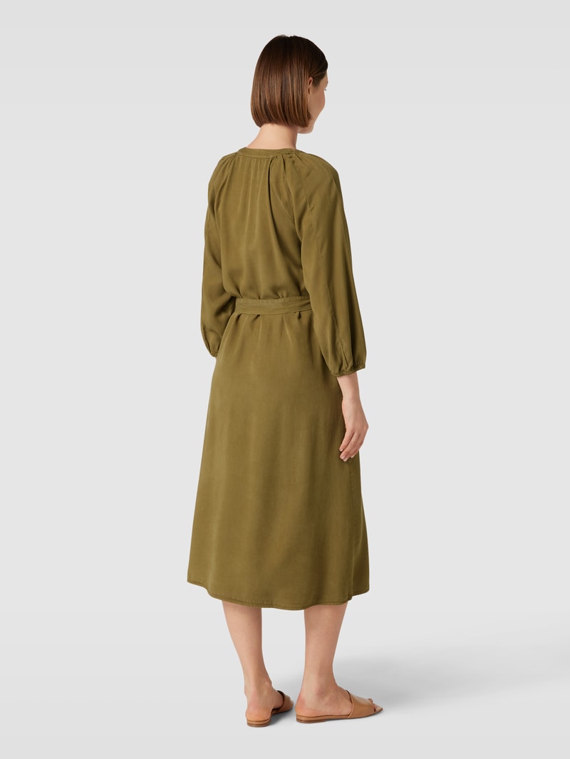 Tunikakleid mit Bindegürtel Modell 'Tencel' in khaki