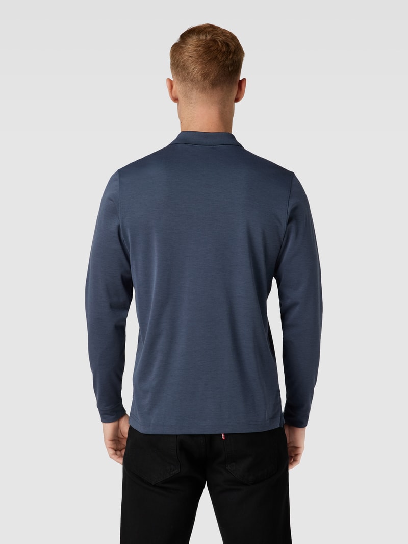 Poloshirt mit kurzer Reißverschlussleiste in jeans