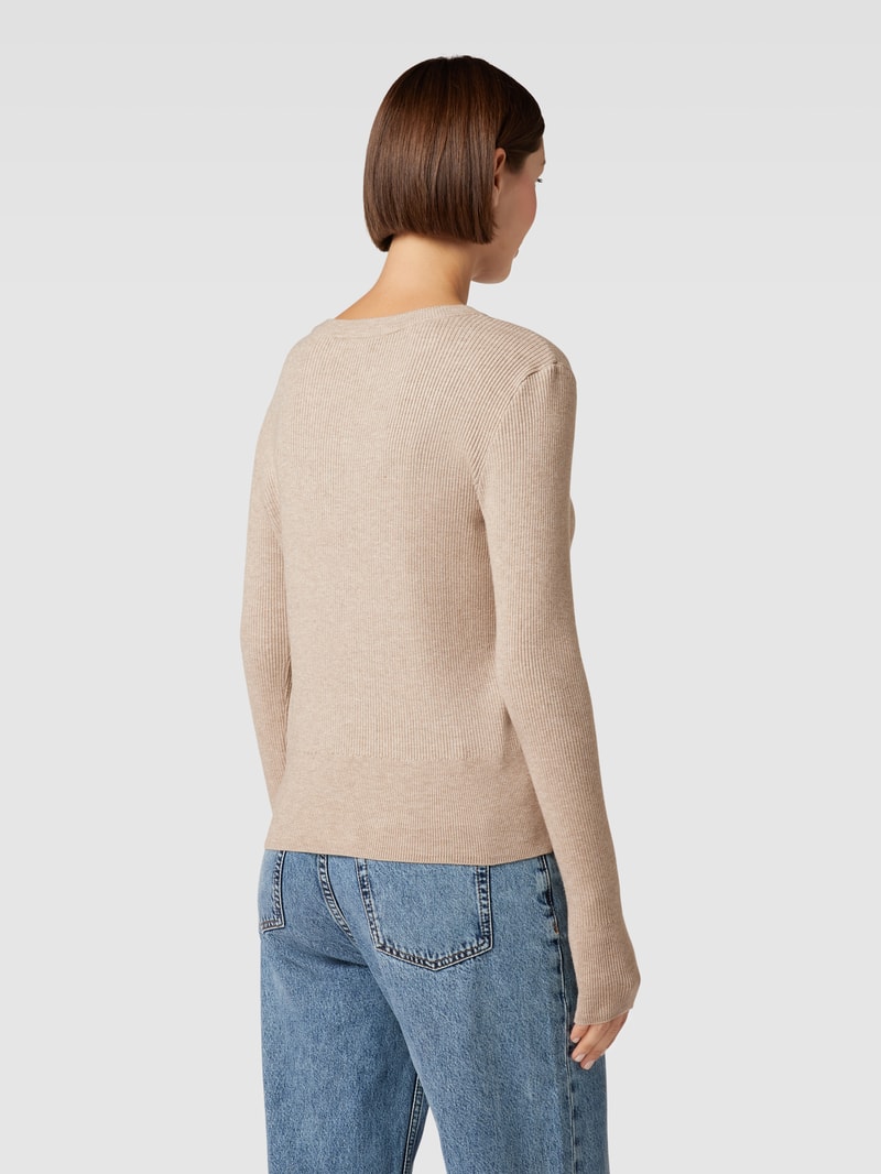Strickpullover mit Rundhalsausschnitt in beige