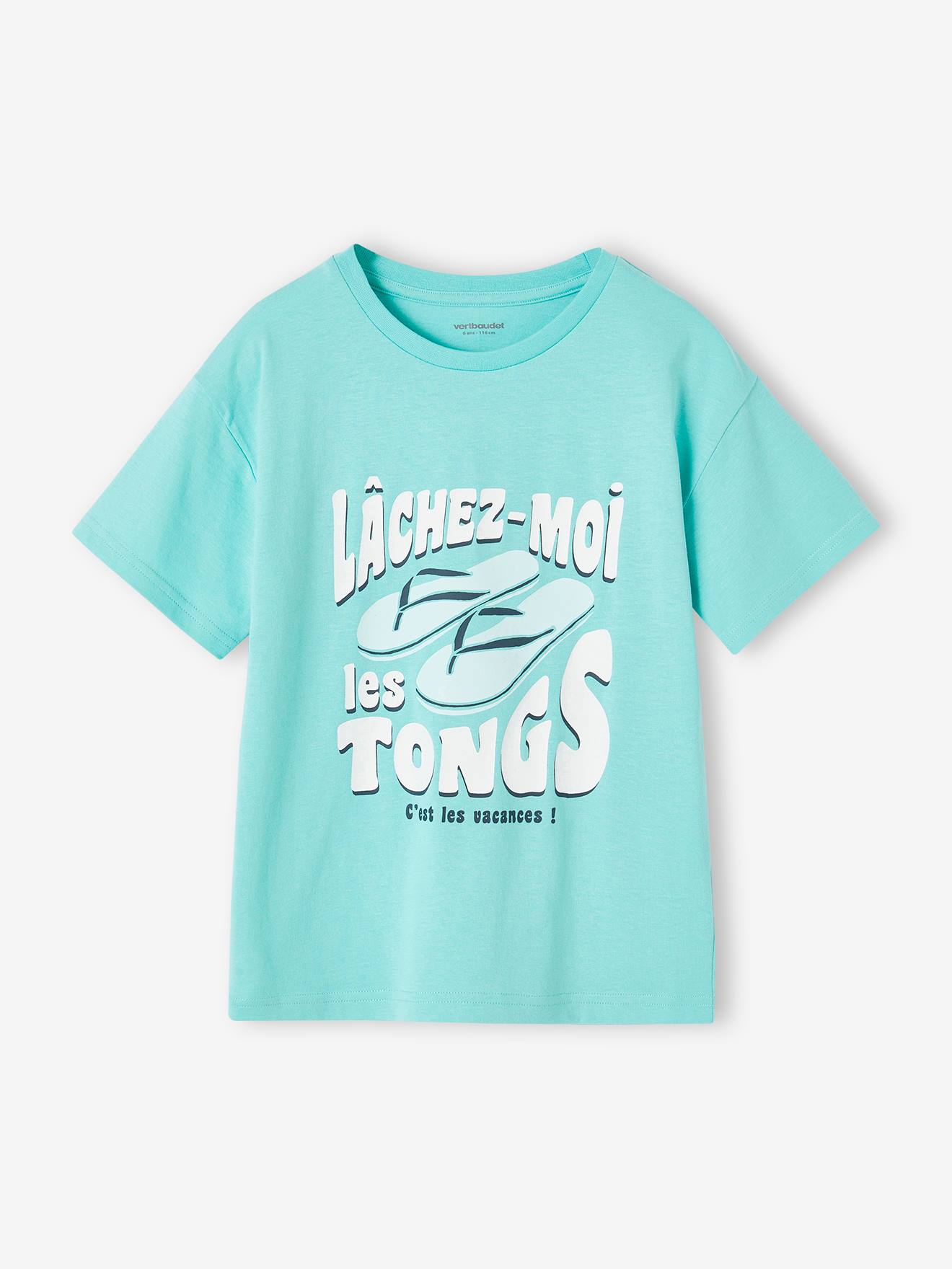 Vertbaudet Jungen T-Shirt mit Urlaubsmotiv - mandarine
