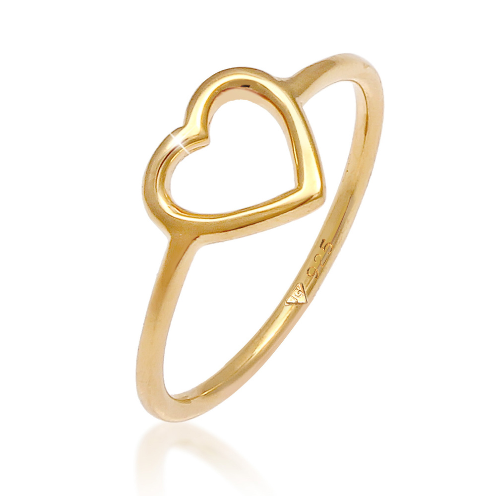 Elli Elli Bague Femmes Cœur Cut Out Filigrane Tendance en Argent Sterling 925 Bague