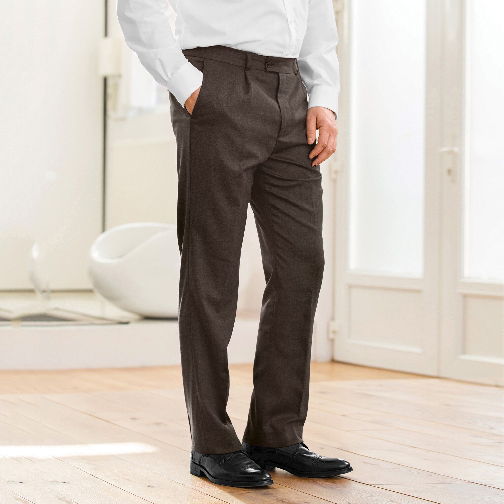 Pantalon taille élastiquée à pinces