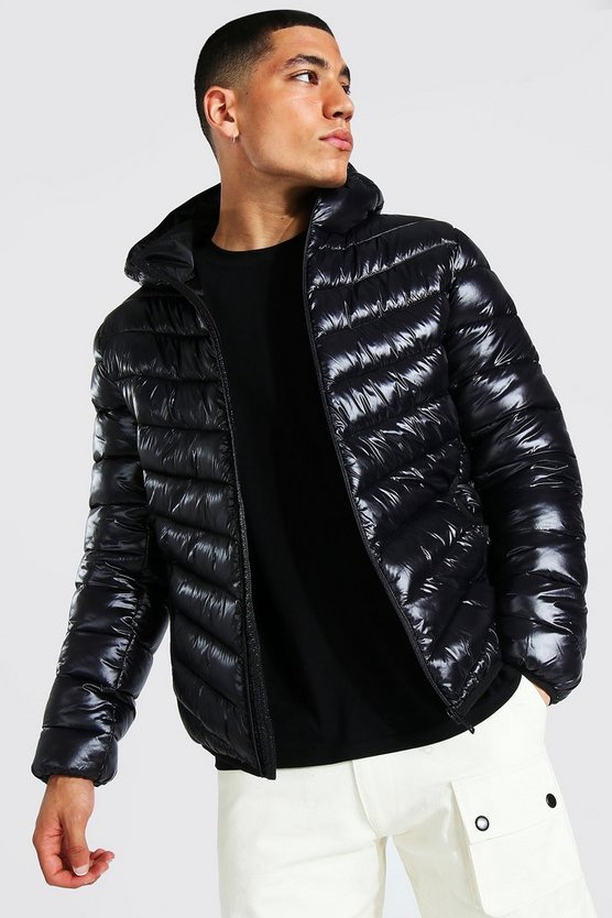 Hochglänzende Jacke mit Reißverschluss