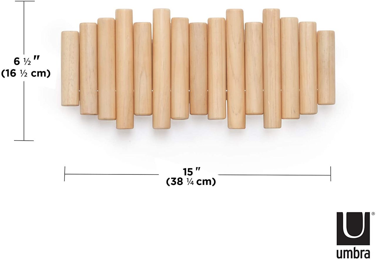 trends4cents Umbra Picket mit 5 Garderobenhaken natural 1011471-390 Garderobenleiste Wandhaken Kleiderhaken