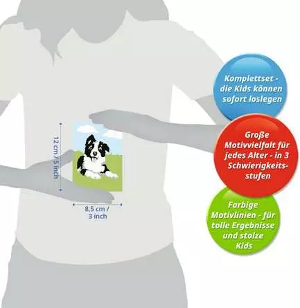 CreArt Border Collie Welpe - Malen nach Zahlen für Kinder ab 7 Jahren