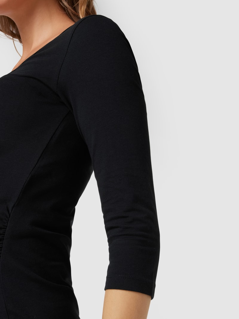 Umstands-Kleid mit Raffungen in schwarz