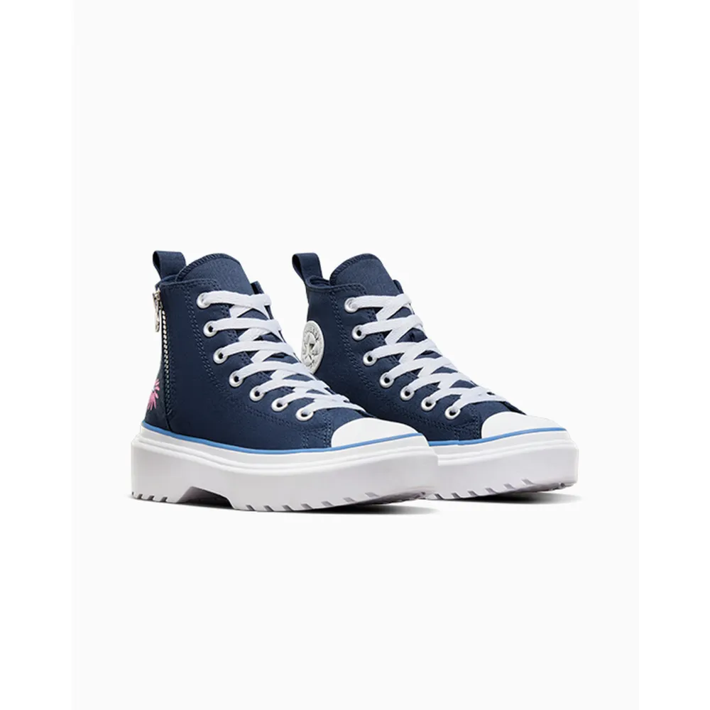Converse Chuck Taylor All Star Lugged Lift Platform Easy On Floral Embroidery A06342C / blau