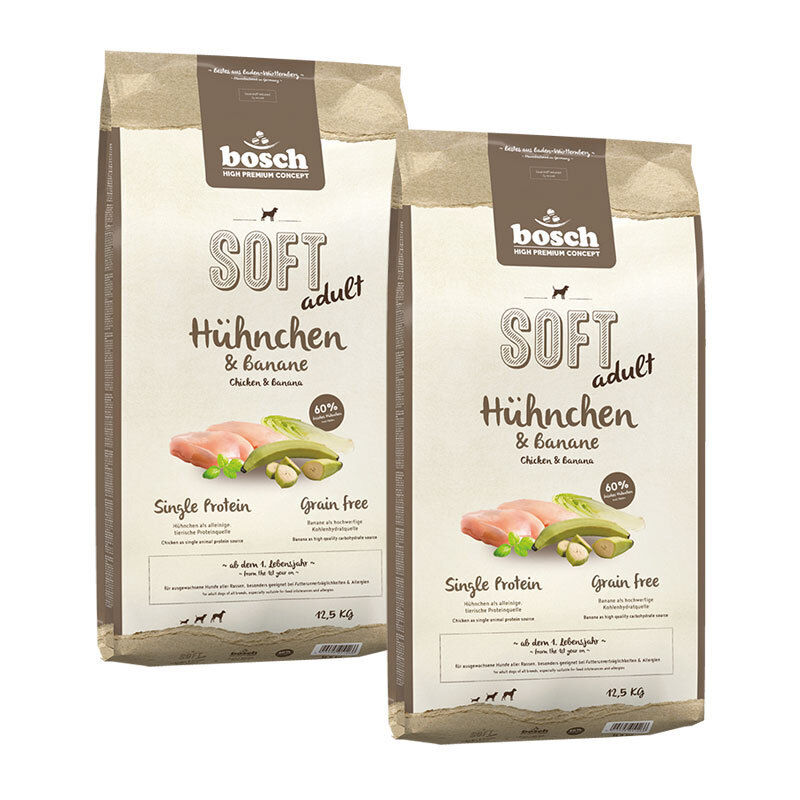 bosch Hundetrockenfutter bosch Soft Hühnchen & Banane 2x12,5 kg