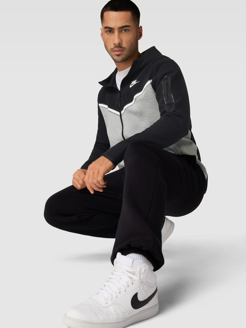 Sweatjacke in Two-Tone-Machart in silber meliert
