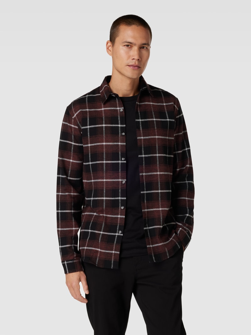 Slim Fit Freizeithemd mit Karomuster in bordeaux rot