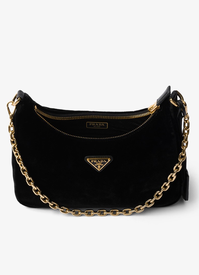 Prada Re-Edition velvet shoulder bag with leather details