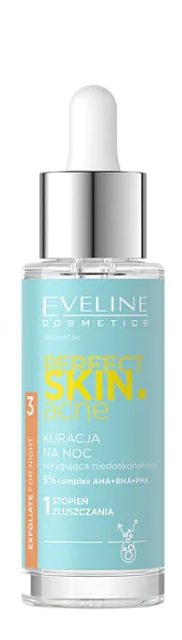 „Eveline Perfect Skin“ naktinis gydymas nuo spuogų su 5 % rūgštimis