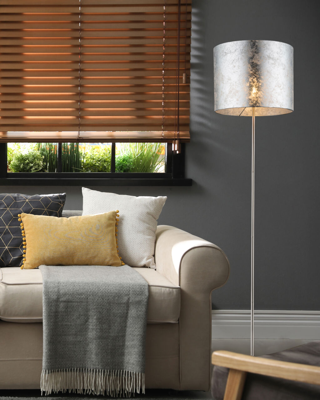 Globo Lighting - AMY I - Stehleuchte Metall Nickel matt, 1x E27