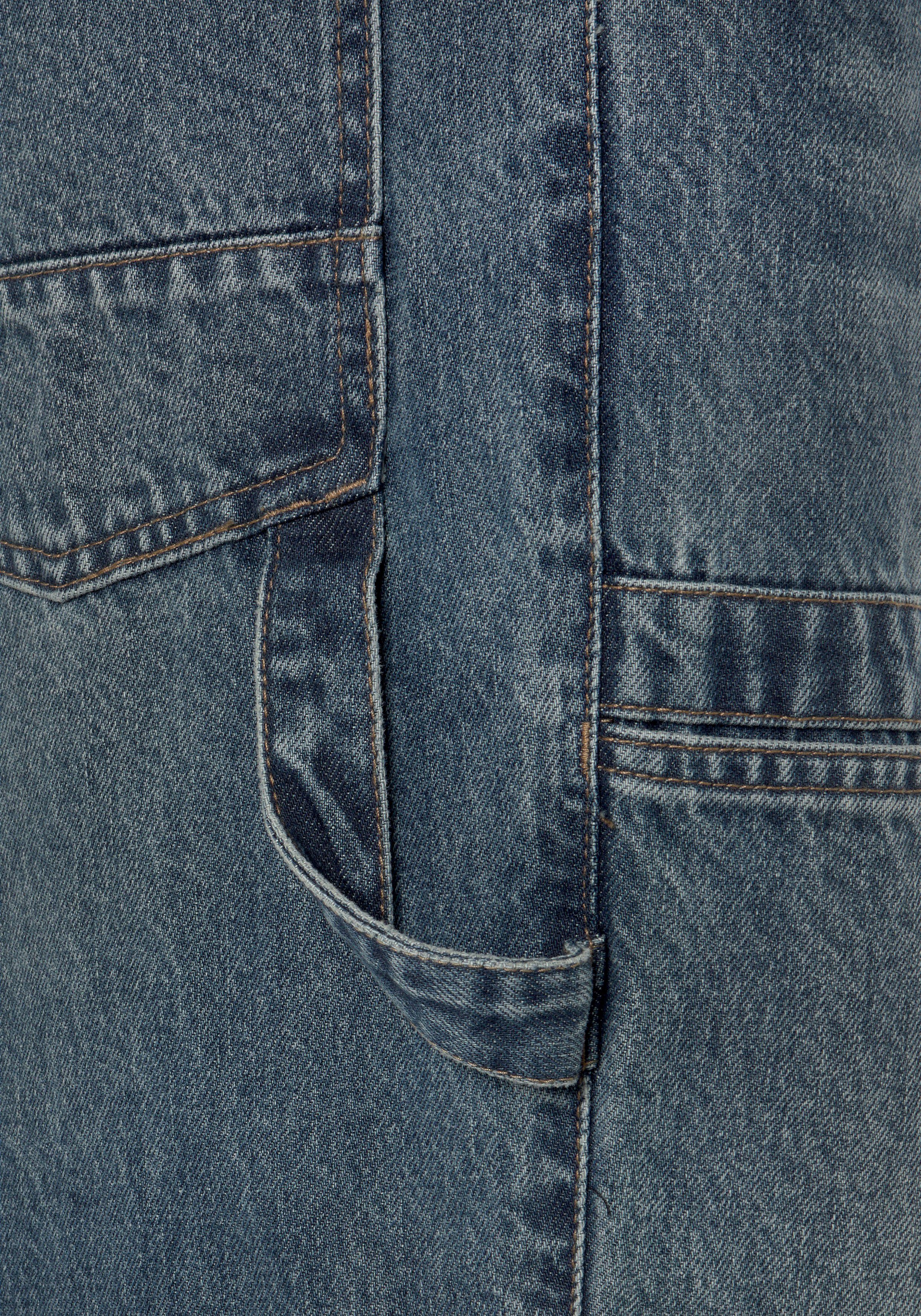 Northern Country Arbeitshose Cargo Jeans (aus 100% Baumwolle, robuster Jeansstoff, comfort fit) mit dehnbarem Bund, mit 6 praktischen Taschen