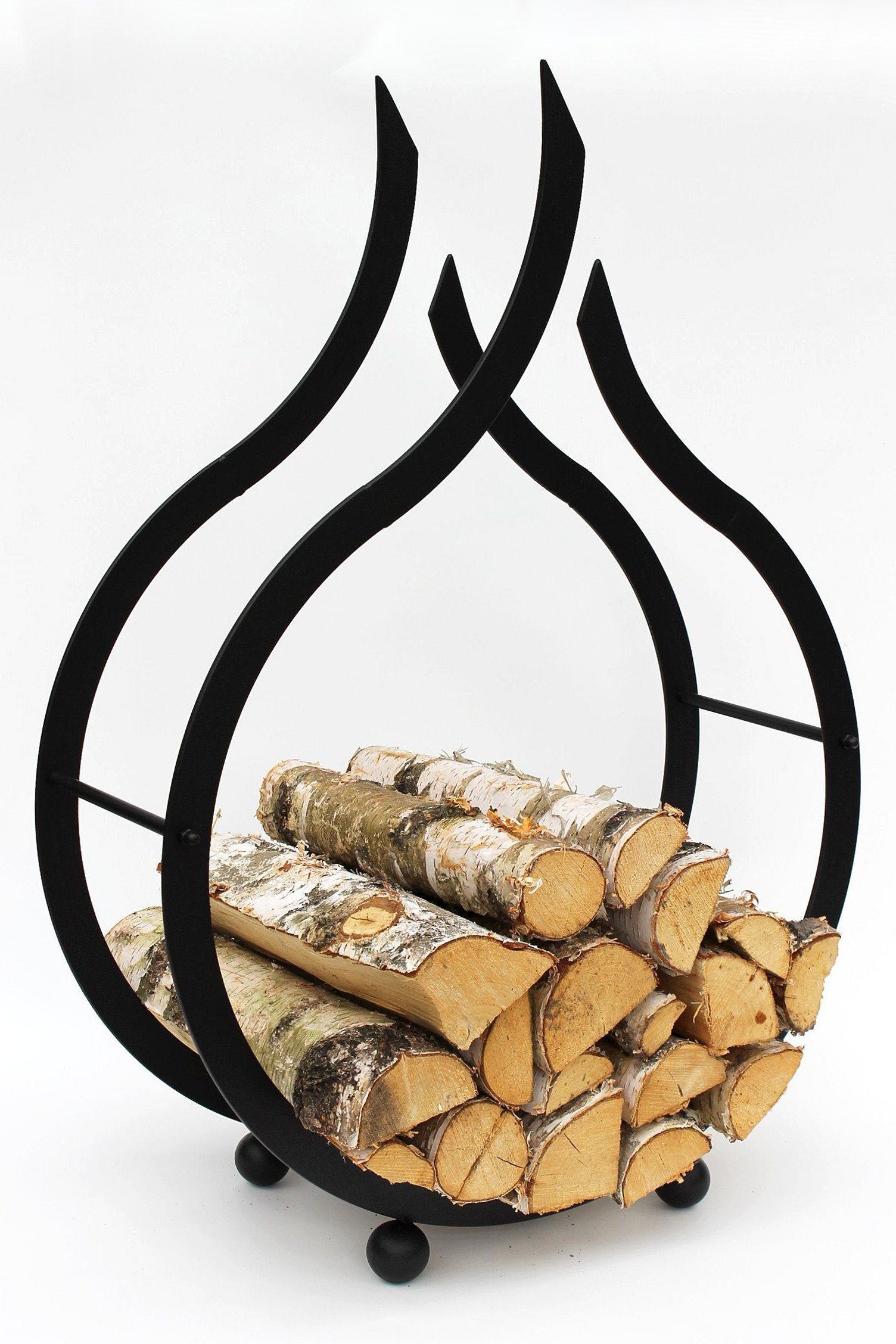 DanDiBo Kaminholzregal Kaminholzregal Flamme Kaminholzständer 78 cm Holzkorb Kaminholzhalter Holzregal